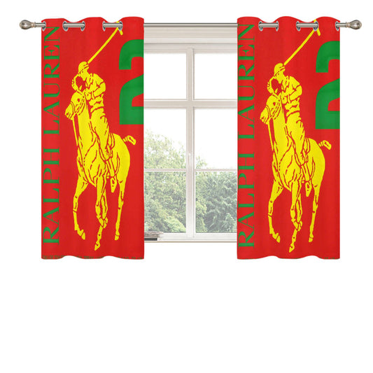 Polo Ralph Lauren Big Pony 2 Red Parfume Peach Skin Window Curtains