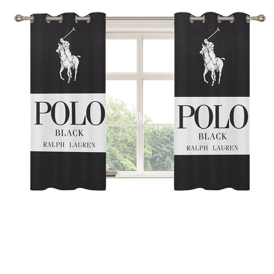 Polo Ralph Lauren Black Peach Skin Window Curtains