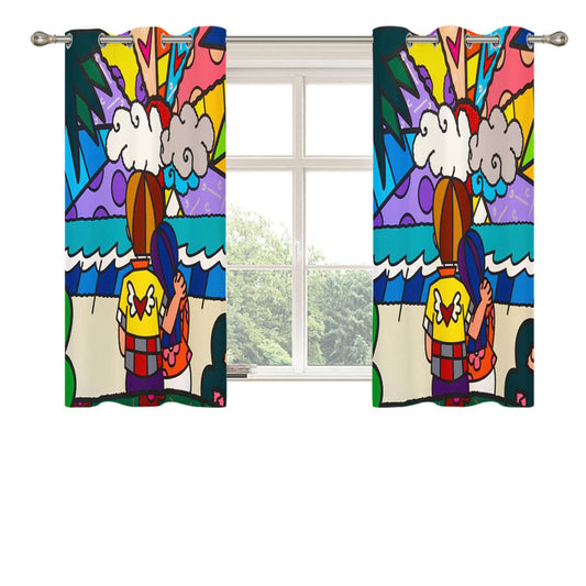 Pop Art Romero Britto Peach Skin Window Curtains