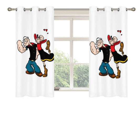 Popeye And Olive Peach Skin Window Curtains