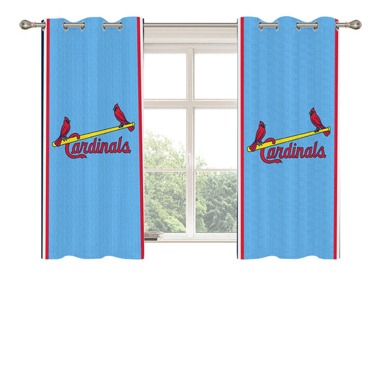 Powder Blue Cardinals Cavaliers Logo St Louis Peach Skin Window Curtains