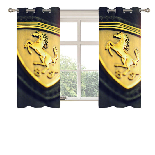 Racing Cars Ferrari Badge Peach Skin Window Curtains