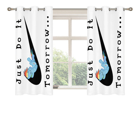 Rainbow Dash Nike Just Do It Peach Skin Window Curtains