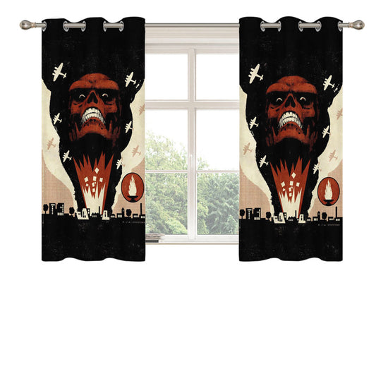 Red Skull Incarnate Marvel Comics Peach Skin Window Curtains