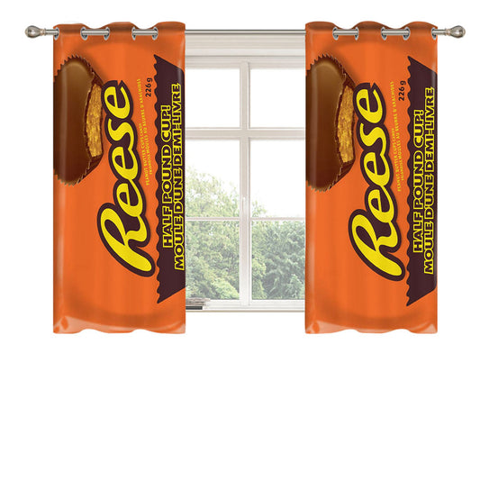 Reese Peanut Butter Cups Holiday Candy Peach Skin Window Curtains