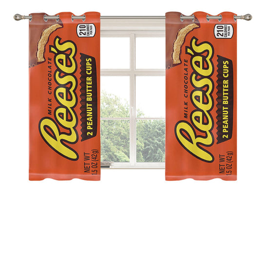 Reeses Peanut Butter Cups Peach Skin Window Curtains