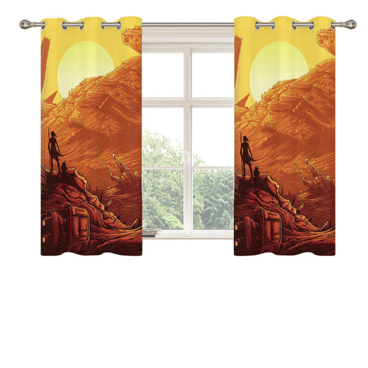 Rey And Bb 8 Star Wars Peach Skin Window Curtains