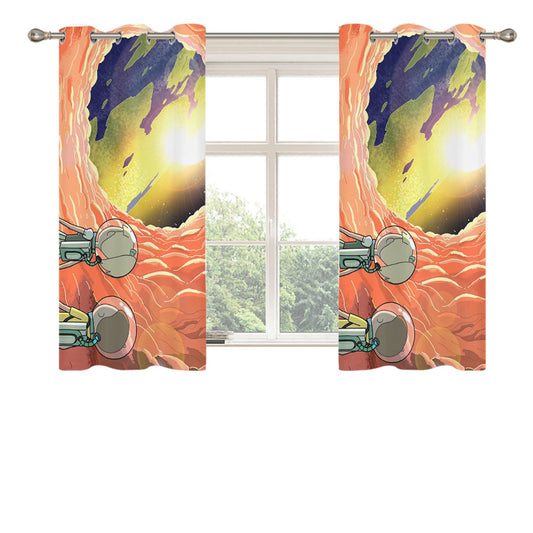 Rick And Morty Anatomy Park Peach Skin Window Curtains
