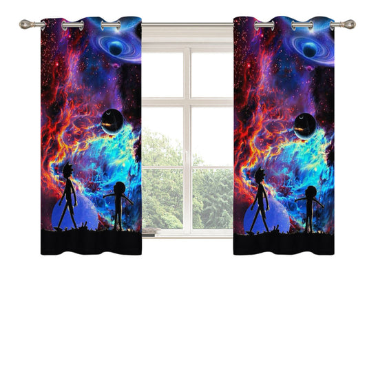 Rick And Morty Aurora Peach Skin Window Curtains