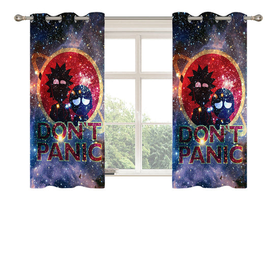 Rick And Morty Dont Panic Peach Skin Window Curtains