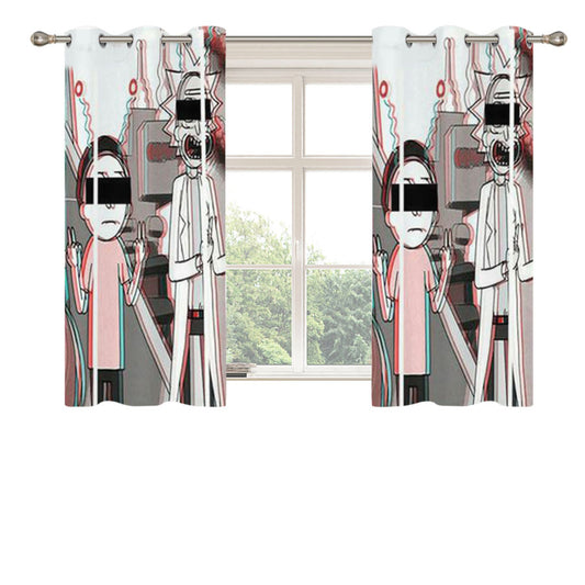 Rick And Morty Get Psychodelic Peach Skin Window Curtains