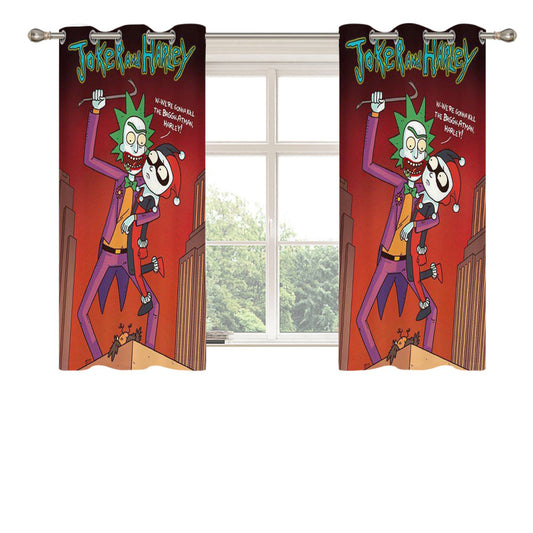 Rick And Morty Joker Peach Skin Window Curtains