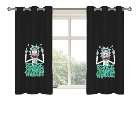 Rick And Morty Rick Peace Among Worlds Peach Skin Window Curtains