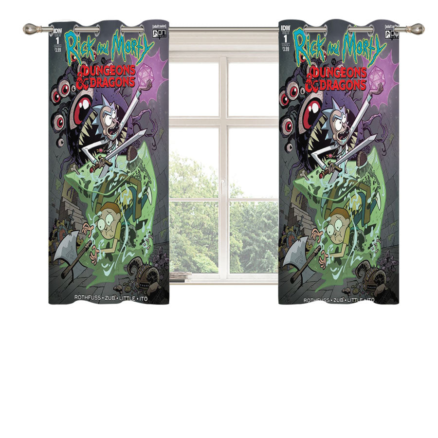 Rick And Morty Vs Dungeons Dragons Peach Skin Window Curtains