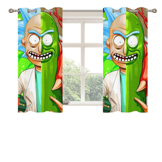Rick Pickle Rick And Morty Peach Skin Window Curtains