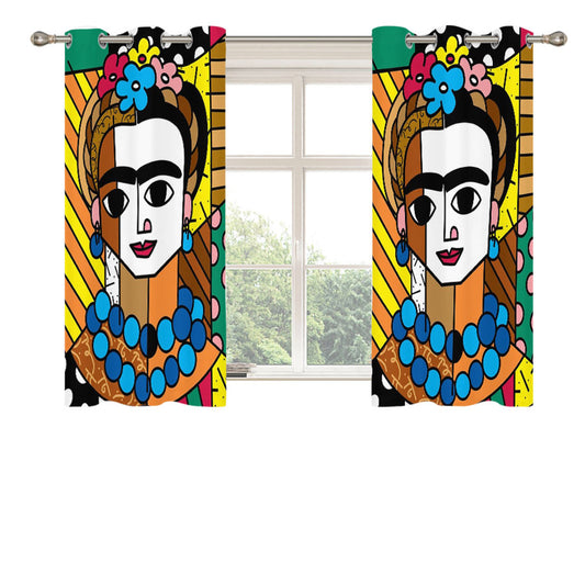 Romero Britto Frida Kahlo Wallpaper Peach Skin Window Curtains