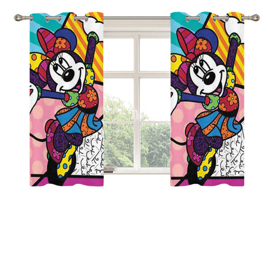 Romero Britto Minnie Mouse Peach Skin Window Curtains
