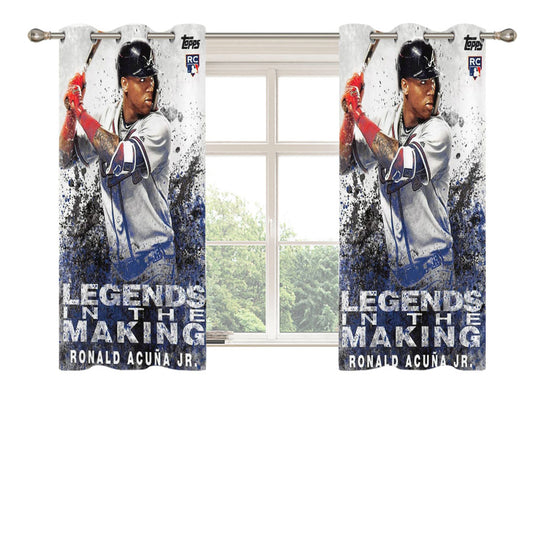 Ronald Acuna Jr Rookie Peach Skin Window Curtains