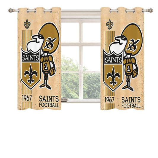 Saints Football Logo Peach Skin Window Curtains