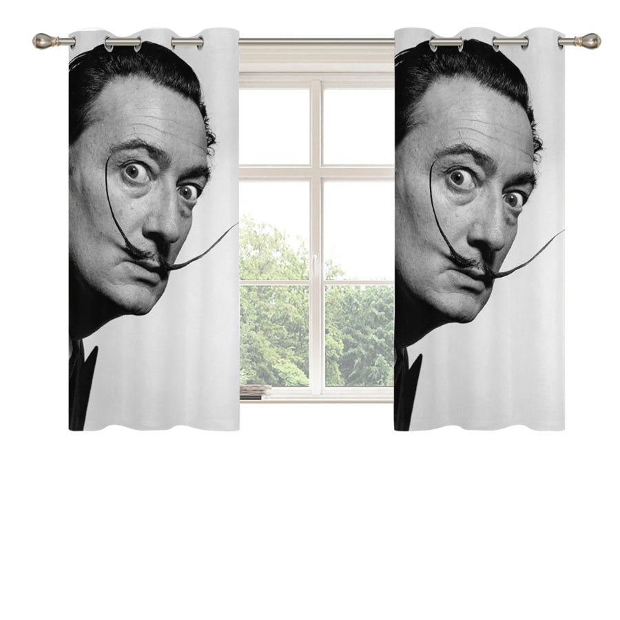 Salvador Dali Mustache Peach Skin Window Curtains