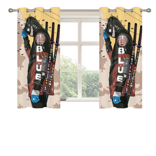 Samurai Hype Peach Skin Window Curtains