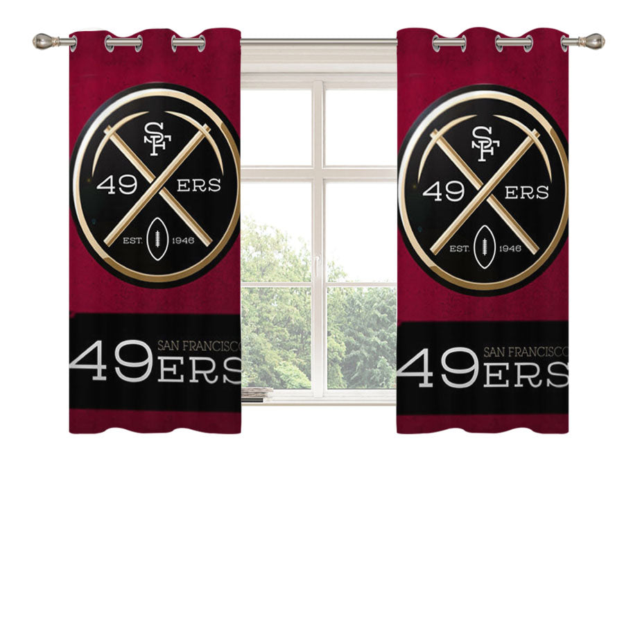 San Francisco 49Ers Peach Skin Window Curtains
