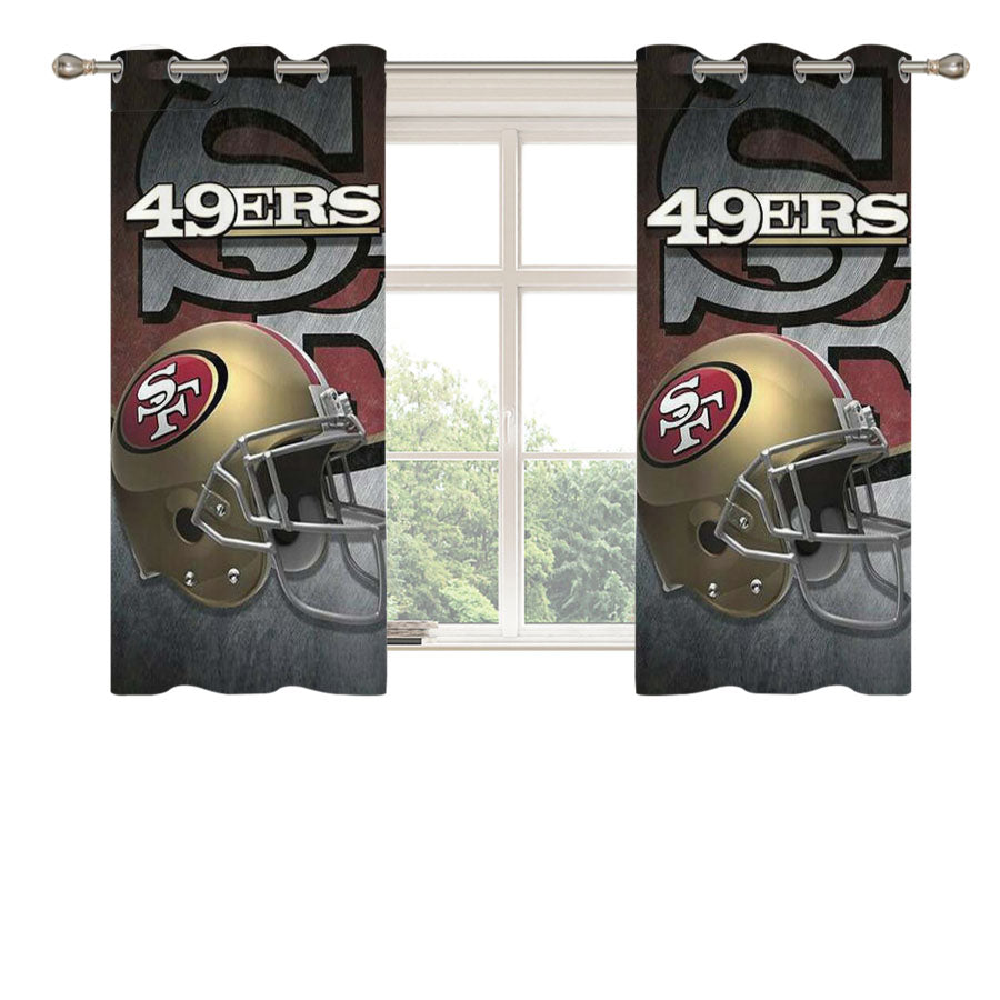 San Francisco 49Ers Helmet Peach Skin Window Curtains