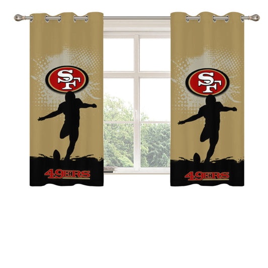 San Francisco 49Ers Nfl Logo Peach Skin Window Curtains