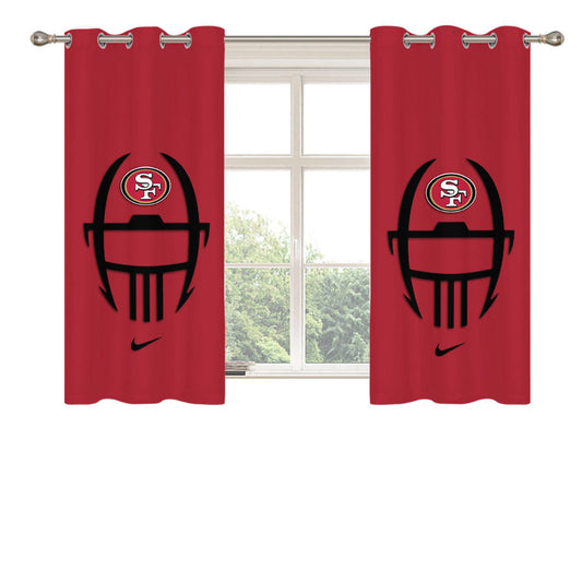 San Francisco 49Ers Nike Helmet Logo Peach Skin Window Curtains