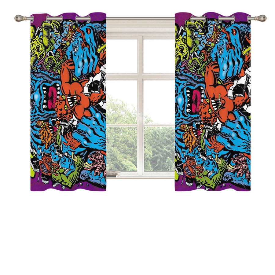 Santa Cruz Skateboard Art Peach Skin Window Curtains