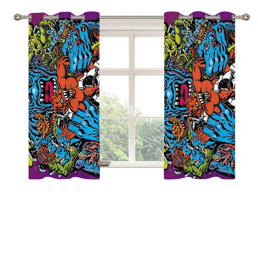 Santa Cruz Skateboard Art Peach Skin Window Curtains