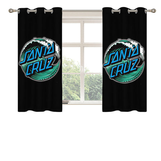Santa Cruz Skateboard Logo Peach Skin Window Curtains