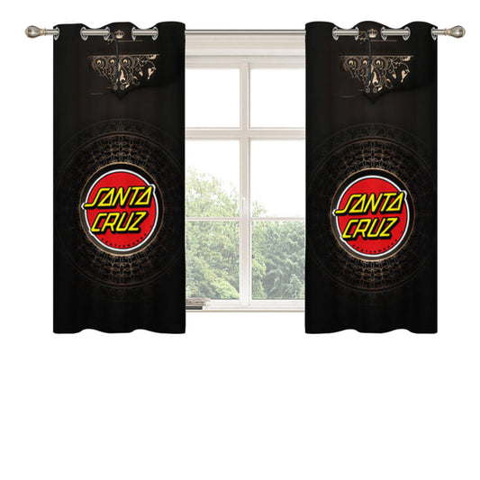 Santa Cruz Skateboards Logo Peach Skin Window Curtains