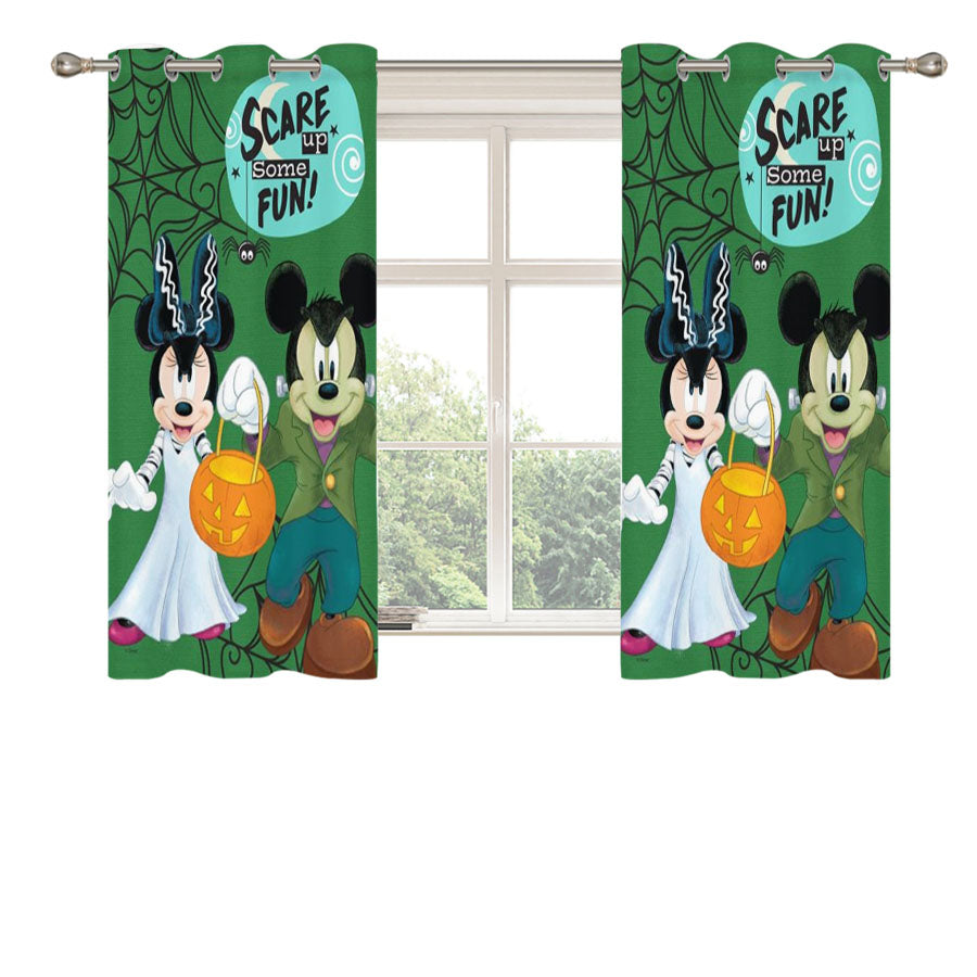 Scare Up Fun Mickey & Minnie Peach Skin Window Curtains