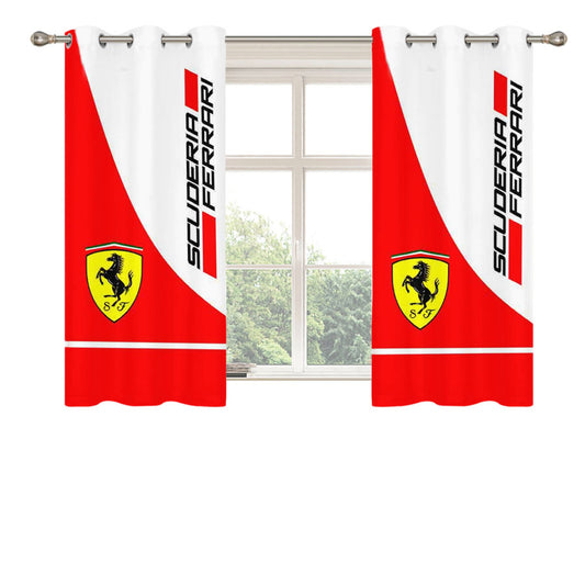 Scuderia Ferrari Logo Peach Skin Window Curtains