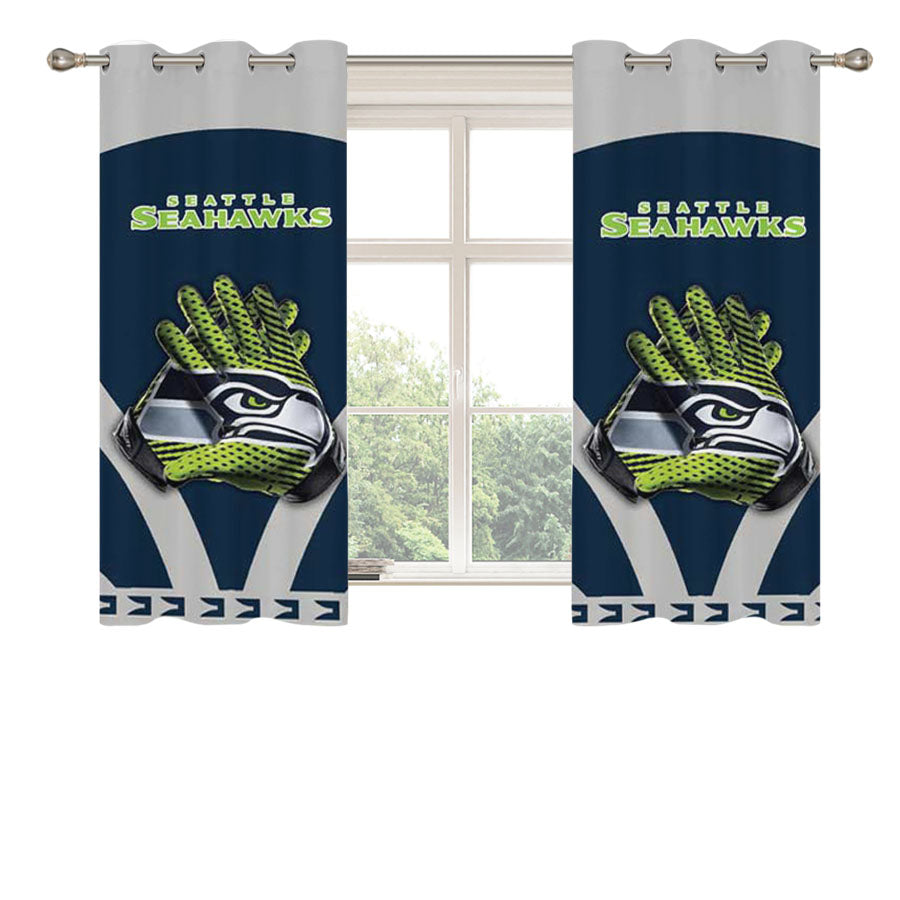 Seattle Seahawks Gloves Blue Grey Peach Skin Window Curtains