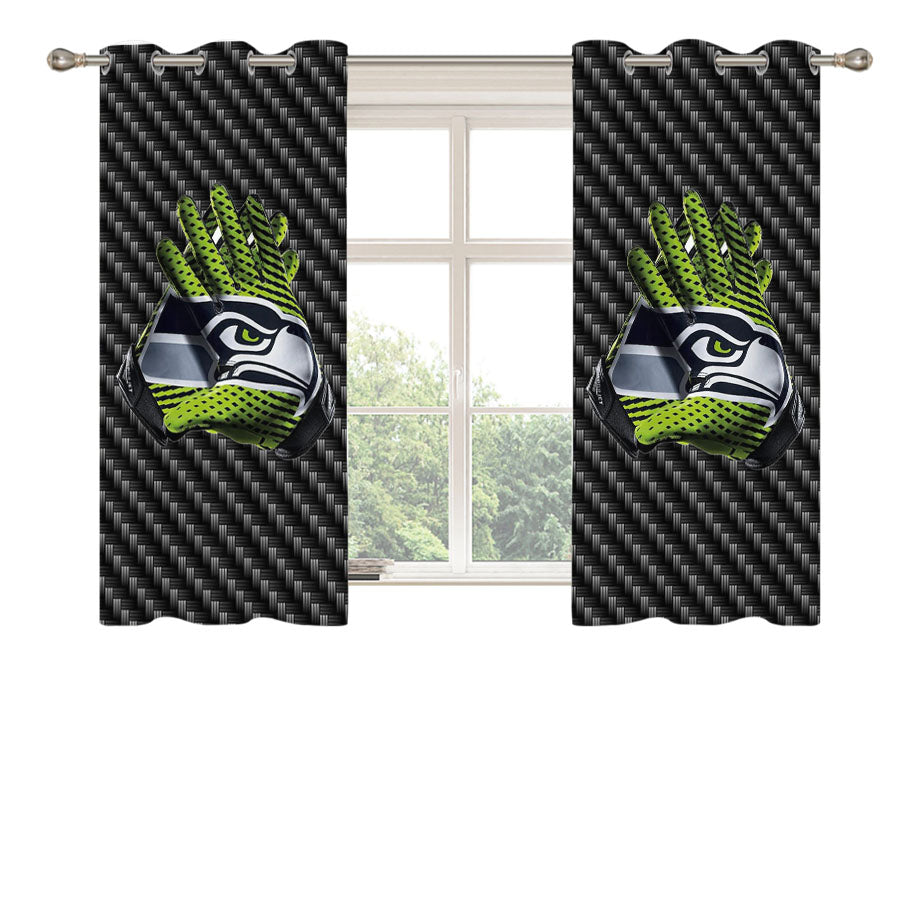 Seattle Seahawks Super Bowl 48 Peach Skin Window Curtains