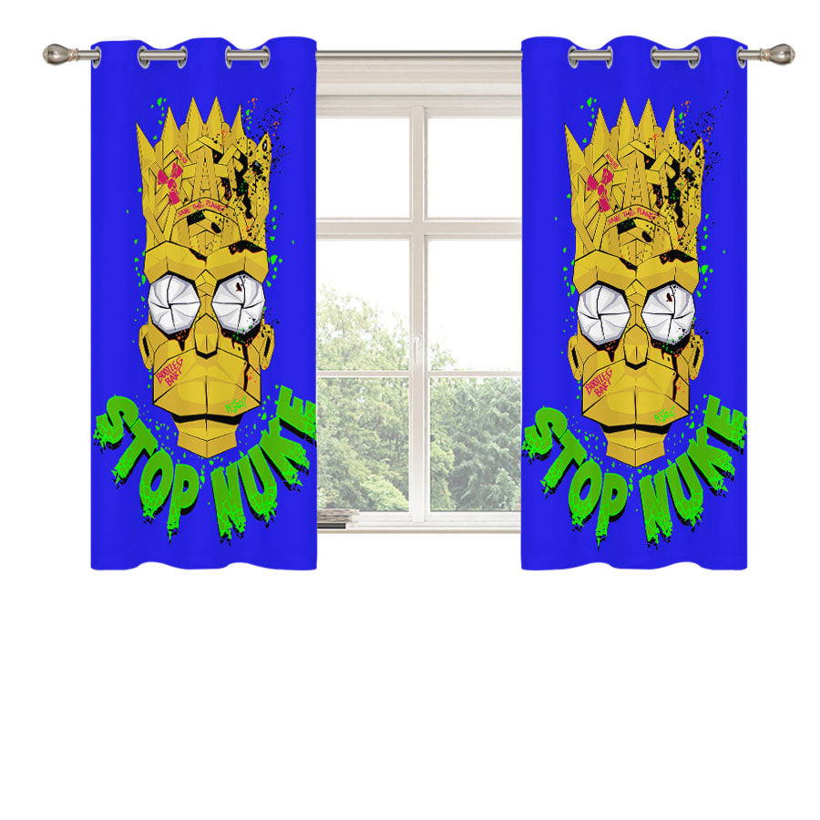 Simpson Bart Simpson Stop Nuke Peach Skin Window Curtains