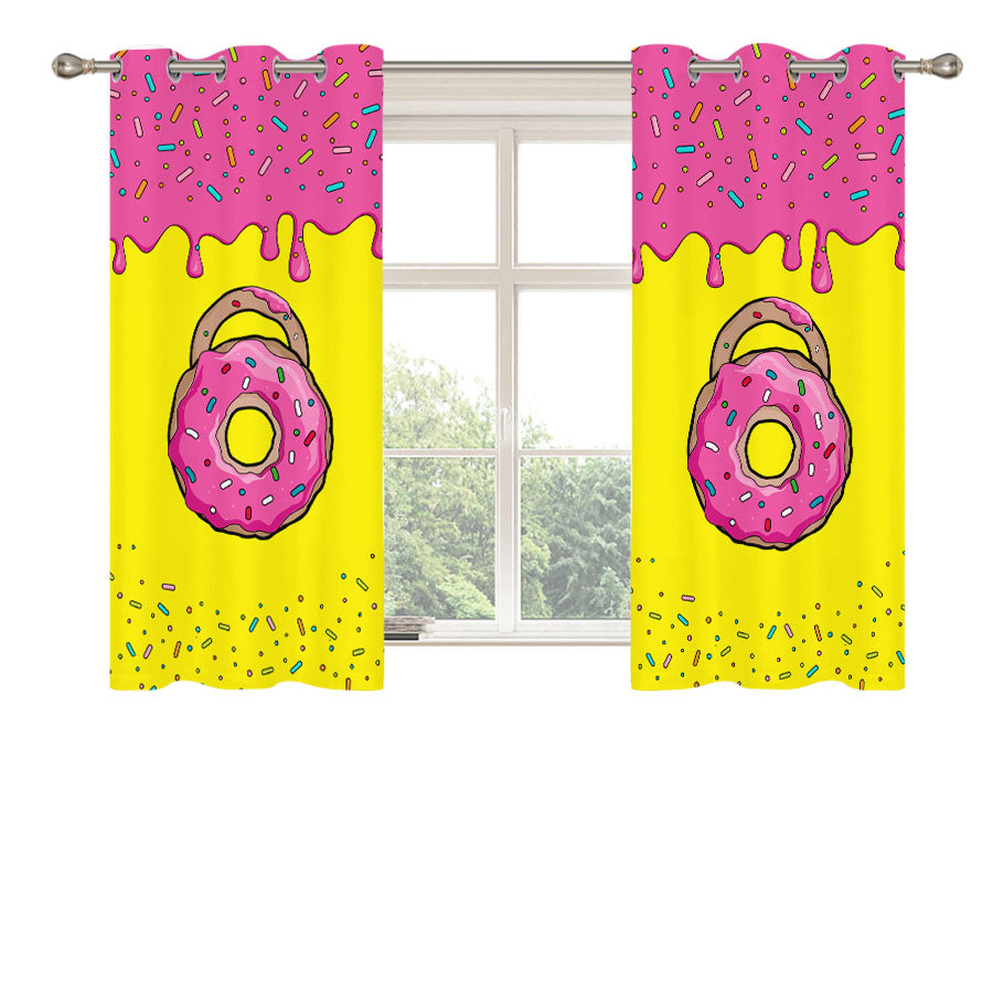 Simpsons Donut Peach Skin Window Curtains