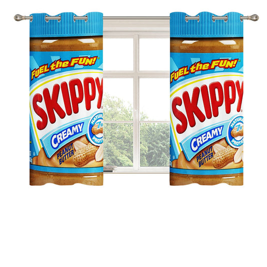 Skippy Creamy Peanut Butter Peach Skin Window Curtains