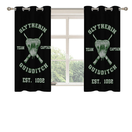 Slytherin Team Captain Quidditch Peach Skin Window Curtains