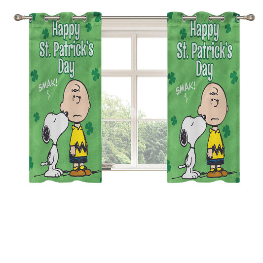 Snoopy And Charlie Brown St Peach Skin Window Curtains