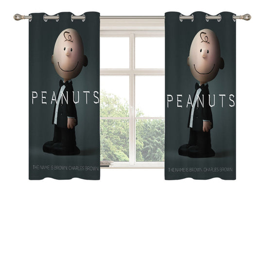 Snoopy And Charlie Brown The Peanuts Peach Skin Window Curtains