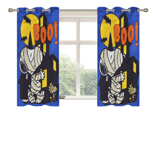 Snoopy And Woodstock Halloween Peach Skin Window Curtains