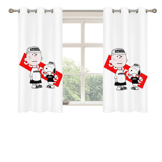 Snoopy Badboy Hypebeast Streetwear Style Peach Skin Window Curtains