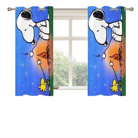 Snoopy Bbq Peach Skin Window Curtains