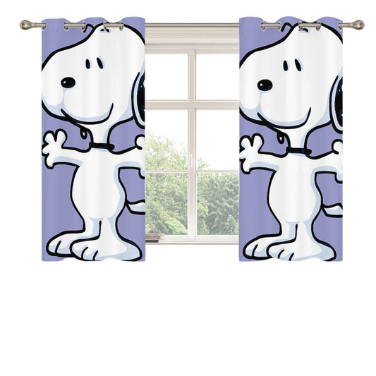 Snoopy Cartoon Star Peach Skin Window Curtains