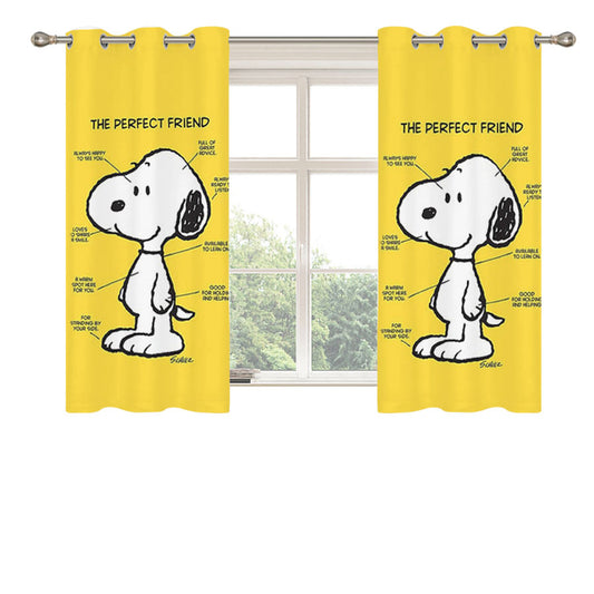 Snoopy Dog Perfect Friend Peach Skin Window Curtains