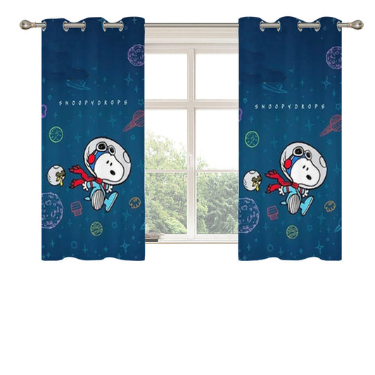 Snoopy Drops Peach Skin Window Curtains