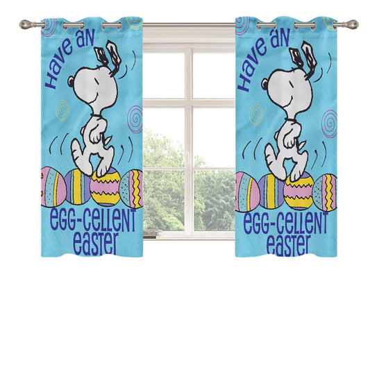 Snoopy Easter Peach Skin Window Curtains